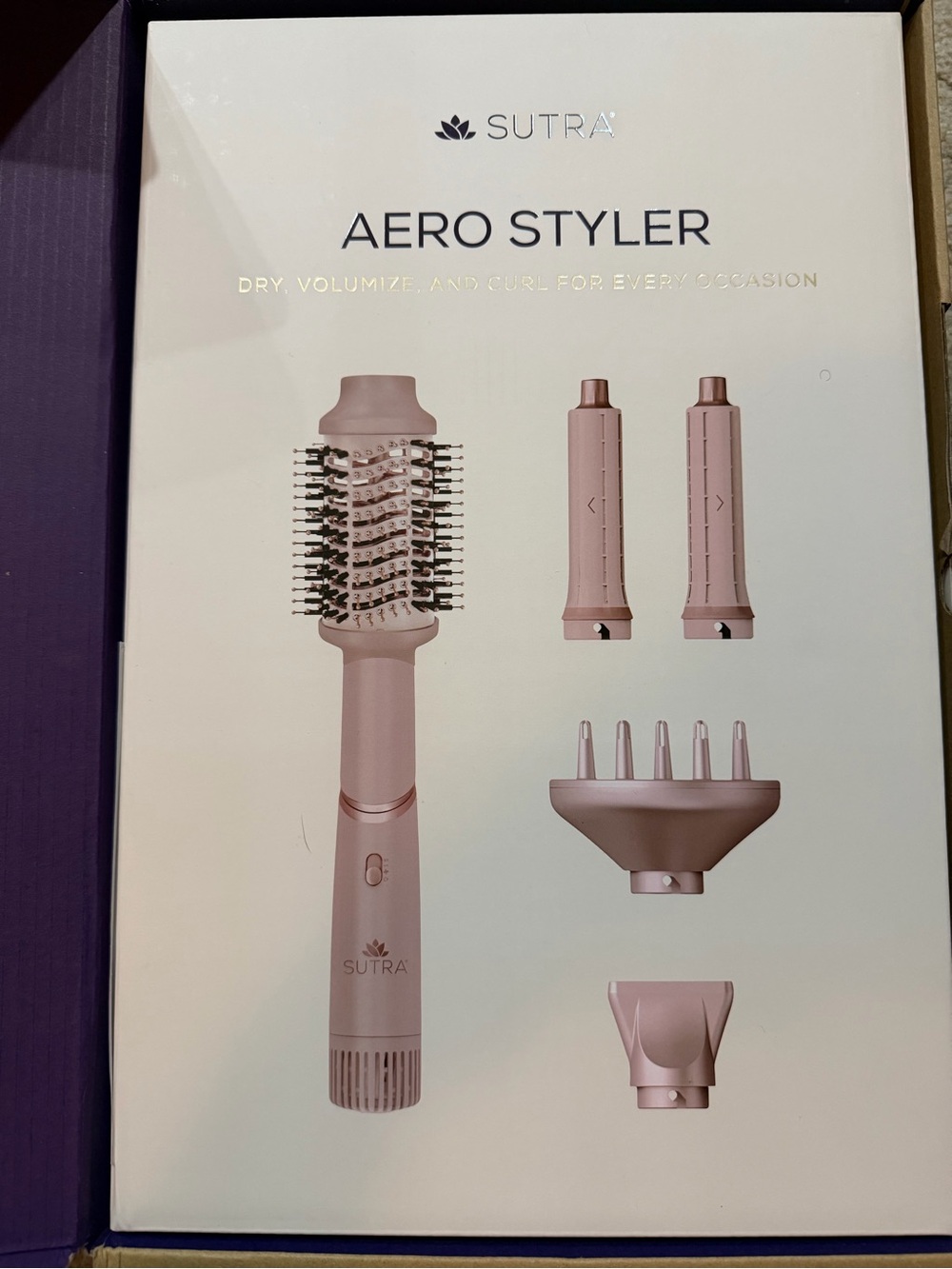 Sutra Aero Styler Multi-Styling Hair Tool 5 Attachments-Pink NIB